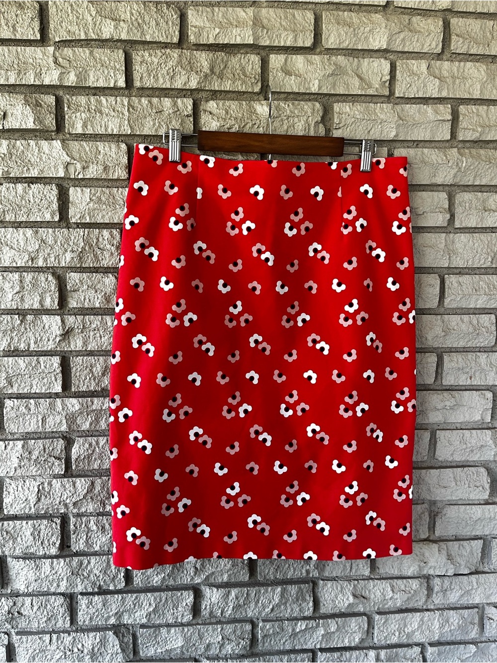 Boden Red Orange Floral Skirt Size 12R